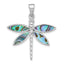 Abalone Dragonfly Pendant in Sterling Silver, 32mm - Sophia Jewelers