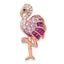 Flamingo Slide Pendant in Rose-Tone Sterling Silver with Cubic Zirconia, 29mm - Sophia Jewelers