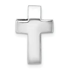 Sterling Silver Rhodium-plated Polished 3D Latin Cross Chain Slide Pendant