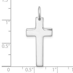 Sterling Silver Rhodium-plated Polished Solid Latin Cross Pendant