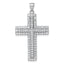 Pavé Latin Cross Pendant in Sterling Silver with Cubic Zirconia, 39mm - Sophia Jewelers