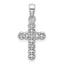 Sterling Silver Rhodium-plated CZ Polished Cross Pendant