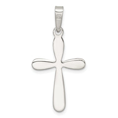 Sterling Silver Polished and Diamond-cut Cross Pendant