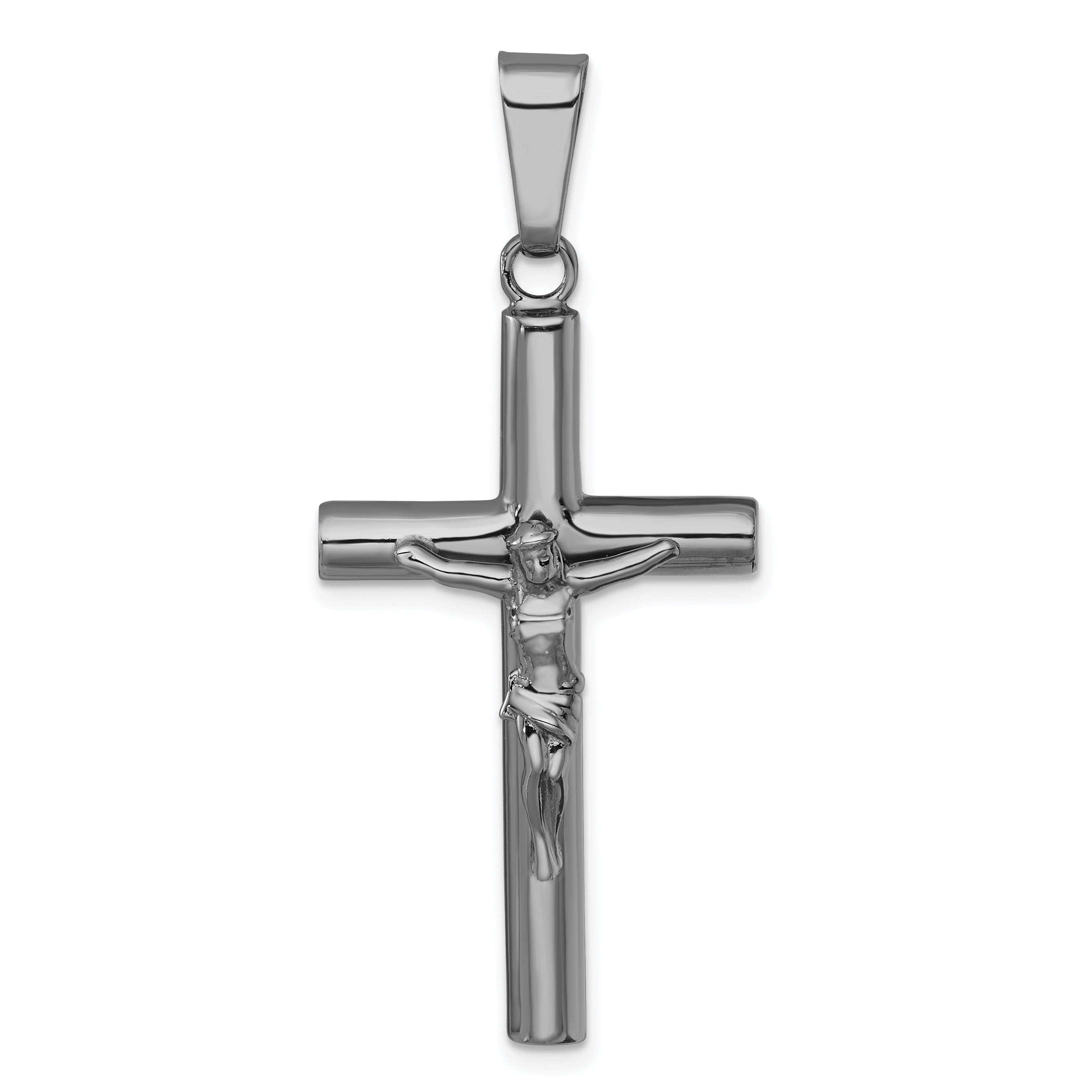 Sterling Silver Ruthenium-plated Polished Crucifix Pendant