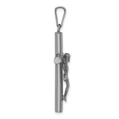Sterling Silver Ruthenium-plated Polished Crucifix Pendant