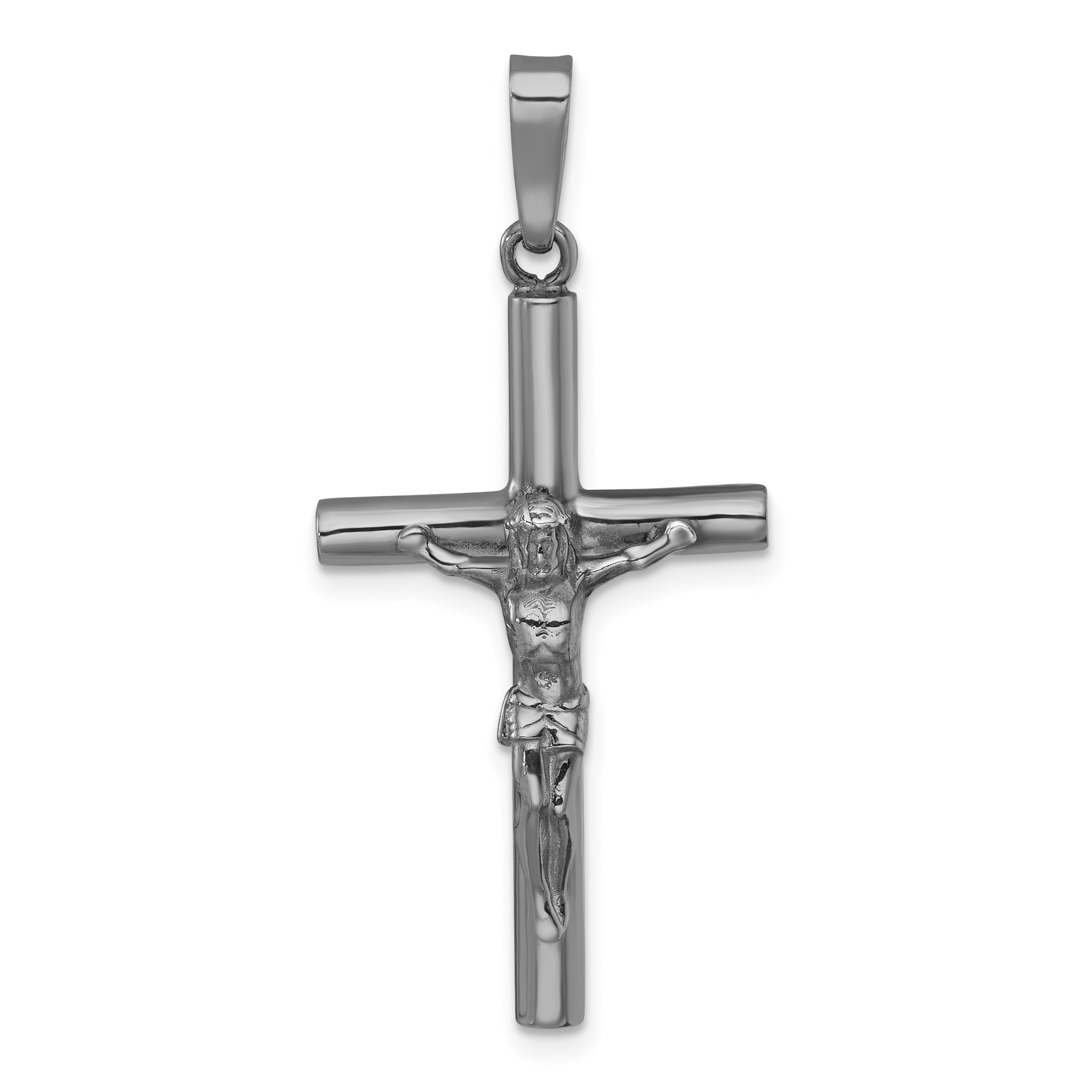 Sterling Silver Ruthenium-plated Polished Crucifix Pendant