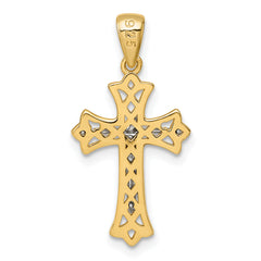 Sterling Silver Gold-tone and Rhodium-plated Polished Crucifix Cross Pendant