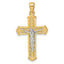 Crucifix Cross Pendant in Gold-Plated Sterling Silver, 35mm Textured - Sophia Jewelers