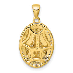 Sterling Silver Gold-tone and Rhodium-plated Polished Miraculous Medal Pendant