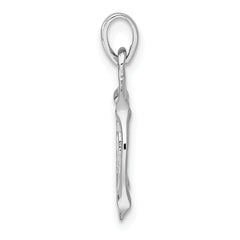 Sterling Silver Rhodium-plated Polished Reversible Aquarius in Circle Zodiac Pendant