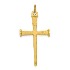 Sterling Silver Gold-plated Nail Cross Pendant