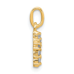 Sterling Silver Gold-tone CZ Cross Charm