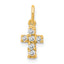 Sterling Silver Gold-tone CZ Cross Charm