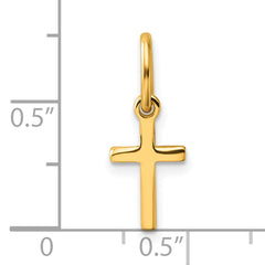 Sterling Silver Gold-tone Polished Small Cross Charm