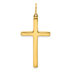 Sterling Silver Gold-tone Polished Cross Pendant