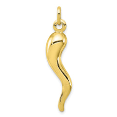 Sterling Silver Gold-tone Italian Horn Pendant