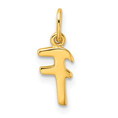 Sterling Silver Gold-tone Polished Letter F Initial Charm