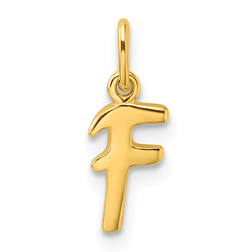Sterling Silver Gold-tone Polished Letter F Initial Charm