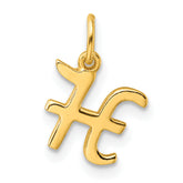 Sterling Silver Gold-tone Polished Letter H Initial Charm