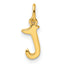 Sterling Silver Gold-tone Polished Letter J Initial Charm
