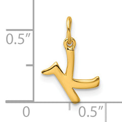 Sterling Silver Gold-tone Polished Letter K Initial Charm