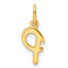 Sterling Silver Gold-tone Polished Letter P Initial Charm