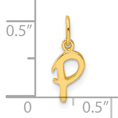 Sterling Silver Gold-tone Polished Letter P Initial Charm