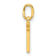 Sterling Silver Gold-tone Polished Letter T Initial Charm