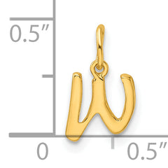 Sterling Silver Gold-tone Polished Letter W Initial Charm