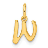 Sterling Silver Gold-tone Polished Letter W Initial Charm