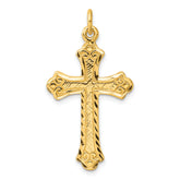Sterling Silver Gold-tone Polished and D/C Cross Pendant