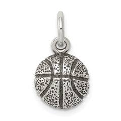 Sterling Silver Antiqued Basketball Charm