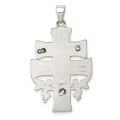 Sterling Silver Antiqued Mini Caravaca Crucifix Pendant