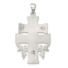 Sterling Silver Polished Mini Caravaca Crucifix Pendant