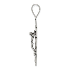 Sterling Silver Antiqued Large Caravaca INRI Crucifix Cross Pendant