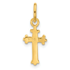 Sterling Silver Gold-tone Polished Small Cross Pendant