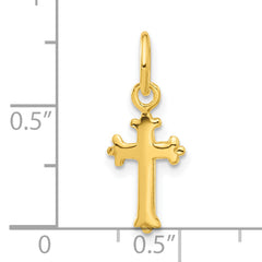 Sterling Silver Gold-tone Polished Small Cross Pendant
