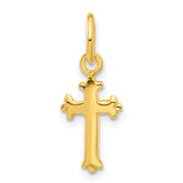 Sterling Silver Gold-tone Polished Small Cross Pendant