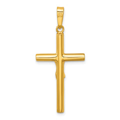 Sterling Silver Gold-tone Polished Crucifix Pendant