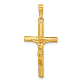 Sterling Silver Gold-tone Polished Crucifix Pendant
