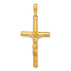 Sterling Silver Gold-tone Polished Crucifix Pendant