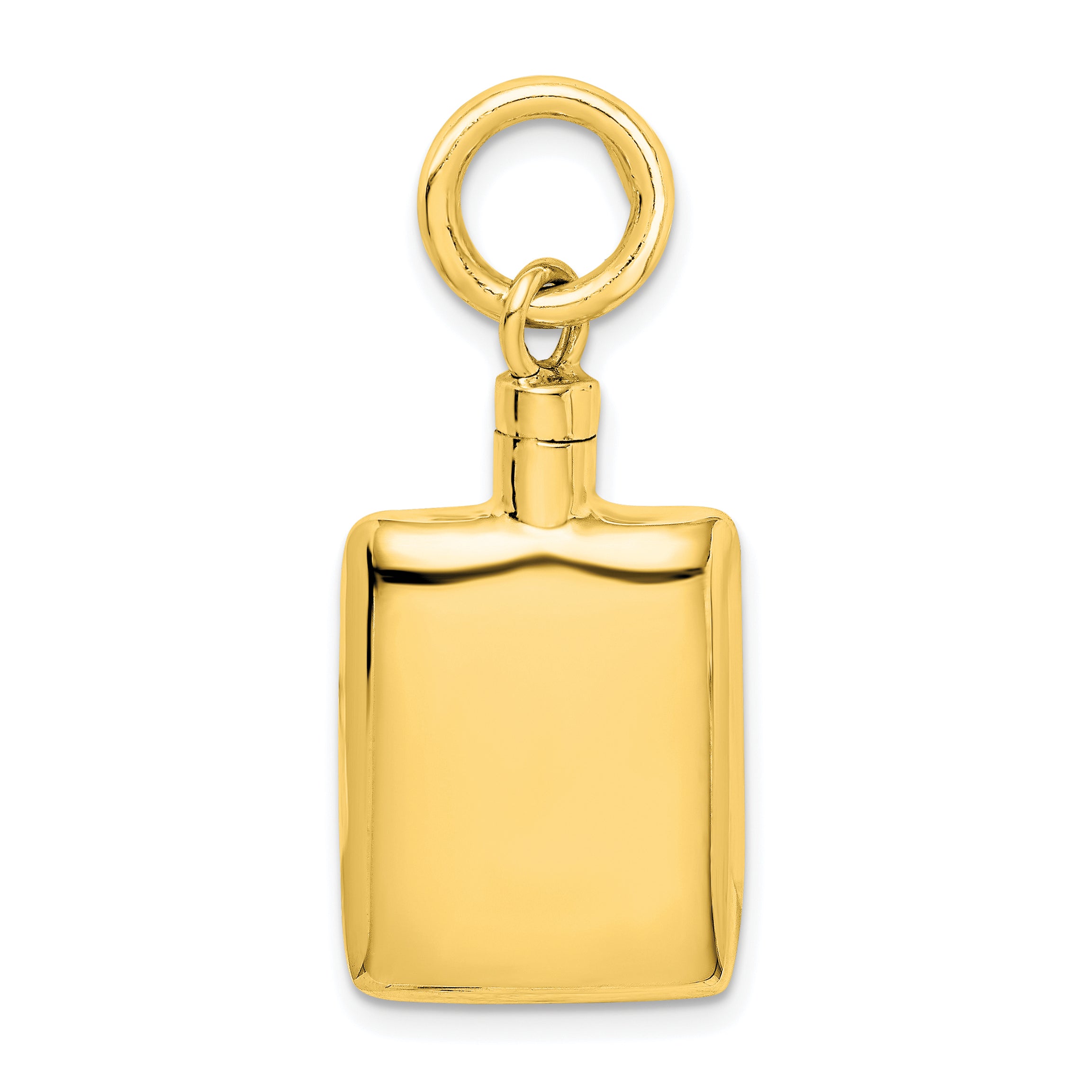 Sterling Silver Gold-tone Polished Rectangular Ash Holder Pendant