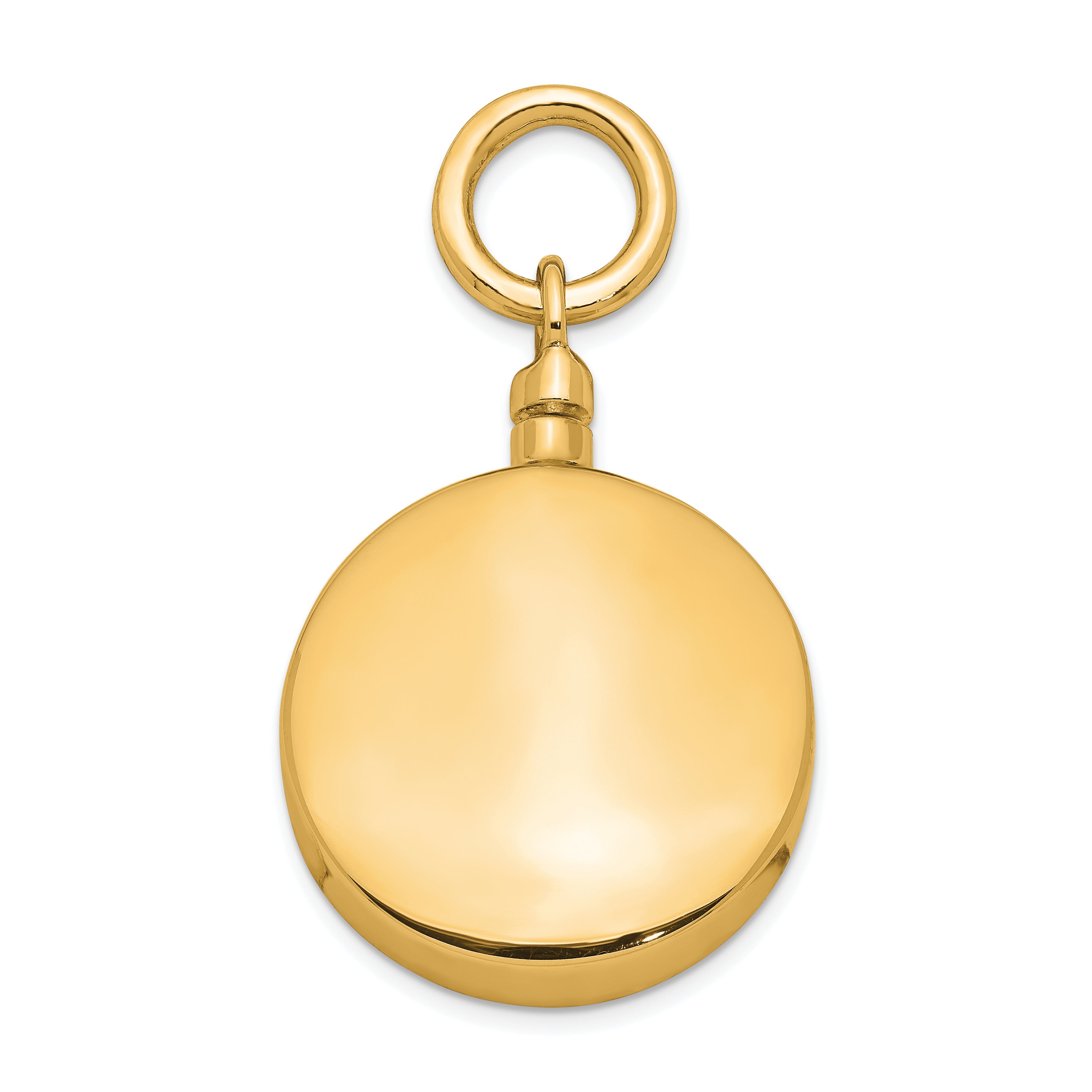 Sterling Silver Gold-tone Polished Round Ash Holder Pendant