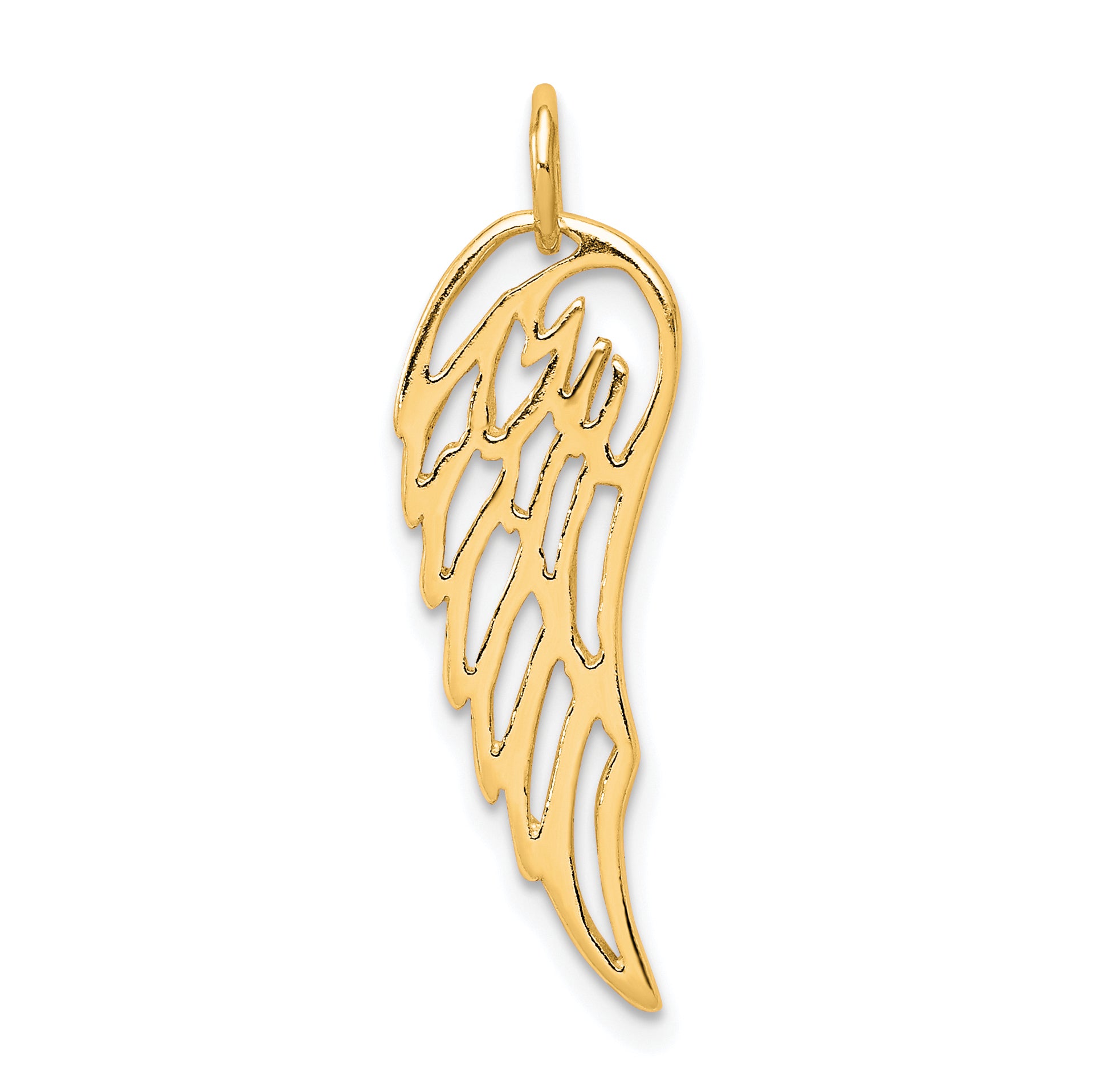 Sterling Silver Gold-tone Polished Angel Wing Charm