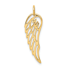 Sterling Silver Gold-tone Polished Angel Wing Charm