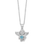 Sterling Silver Rhodium-Plated-pltd CZ Dec Birthstone Angel Ash Holder 18in Necklace