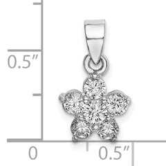 Sterling Silver Rhodium-Plated CZ Star Motif Pendant
