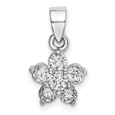 Sterling Silver Rhodium-Plated CZ Star Motif Pendant