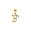 Polished Block Initial F Pendant in Gold-Plated Sterling Silver - Sophia Jewelers