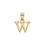 Block Initial -W- Pendant in Gold-Plated Sterling Silver - Sophia Jewelers